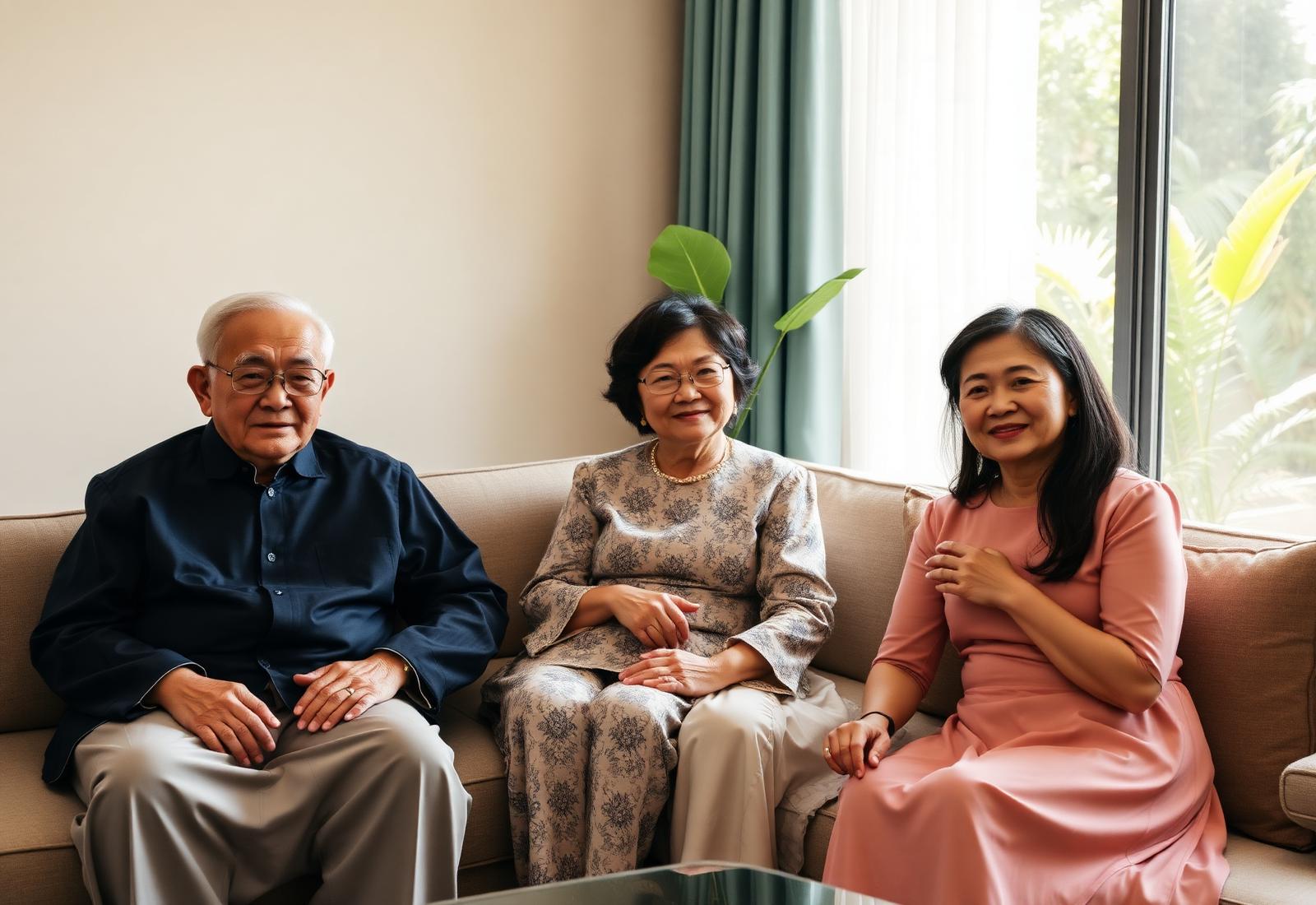 A Singaporean family together at home